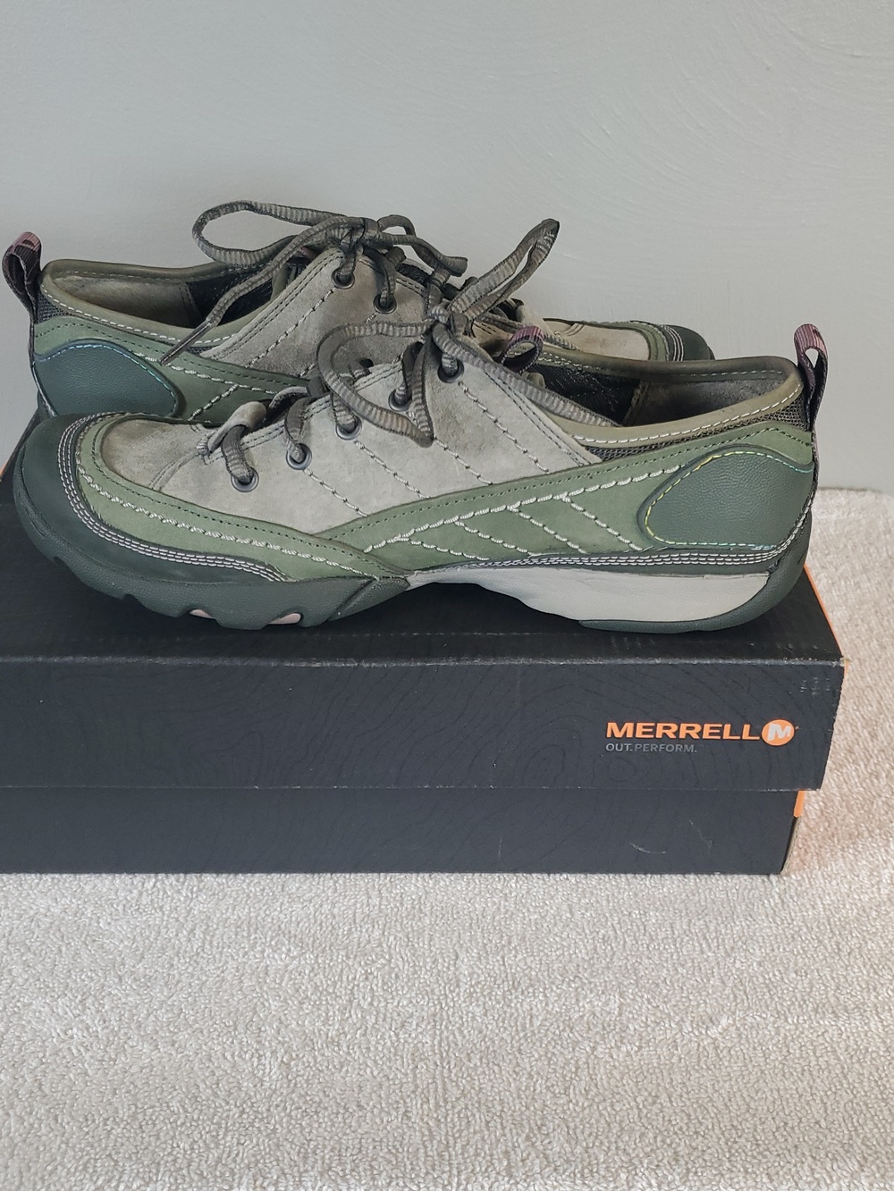 Womens MERRELL Mimosa Lace Dusty Olive Outdoor Sneakers. Size 7 - Picture 7 of 14